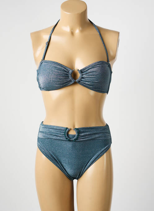 Maillot de bain 2 pièces stretch haut bandeau vert ADMAS femme