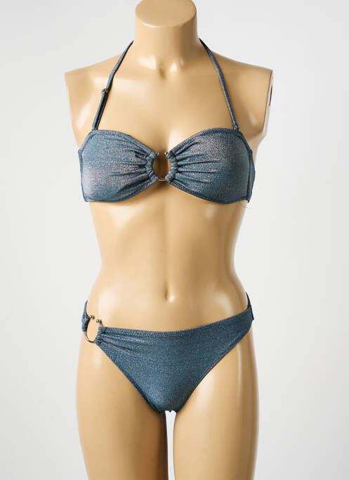 Maillot de bain 2 pièces stretch haut bandeau vert ADMAS femme