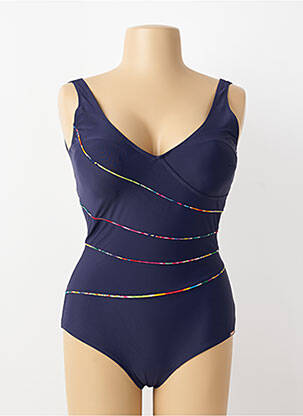 Maillot de bain 1 pièce stretch haut soutien-gorge moulé bleu YSABEL MORA femme