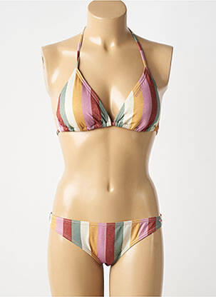 Maillot de bain 2 pièces stretch haut triangles rose PROTEST femme