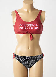 Maillot de bain 2 pièces imprimé fantaisie rouge PROTEST fille