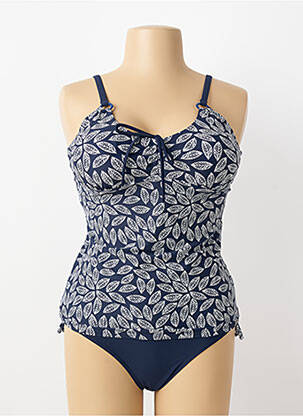 Tankini imprimé fantaisie bleu LAGON BLEU femme
