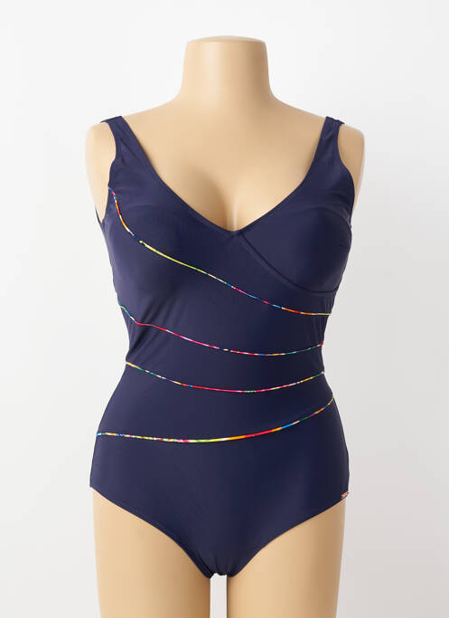 Maillot de bain 1 pièce stretch haut soutien-gorge moulé bleu YSABEL MORA femme