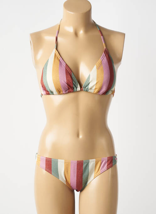 Maillot de bain 2 pièces stretch haut triangles rose PROTEST femme