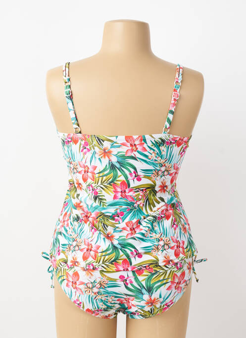 Tankini imprimé fantaisie blanc LAGON BLEU femme