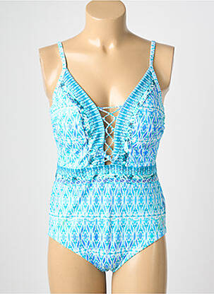 Maillot de bain 1 pièce imprimé fantaisie bleu OLYMPIA femme