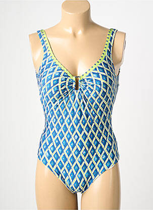 Maillot de bain 1 pièce imprimé fantaisie bleu TESSY femme