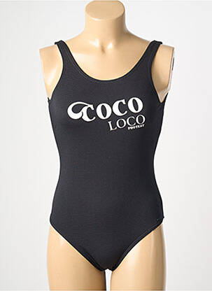 Maillot de bain 1 pièce sérigraphie noir PROTEST fille