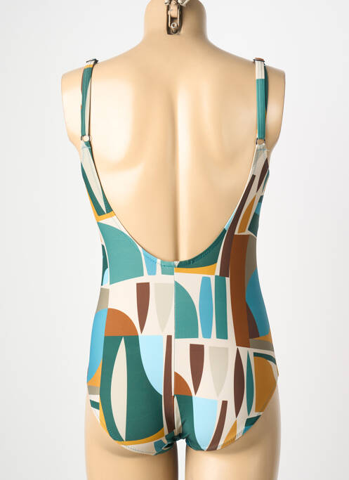 Maillot de bain 1 pièce imprimé fantaisie vert LAGON BLEU femme