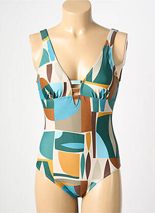 Maillot de bain 1 pièce imprimé fantaisie bleu LAGON BLEU femme