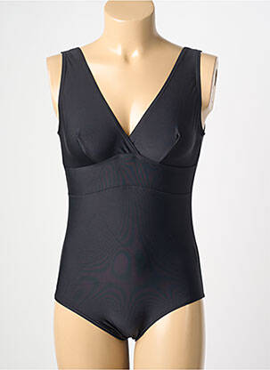 Maillot de bain 1 pièce stretch noir LAGON BLEU femme