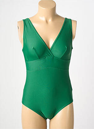 Maillot de bain 1 pièce stretch vert LAGON BLEU femme