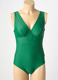 Maillot de bain 1 pièce stretch vert LAGON BLEU femme