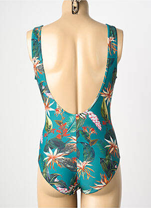 Maillot de bain 1 pièce imprimé fantaisie haut soutien-gorge moulé vert LAGON BLEU femme