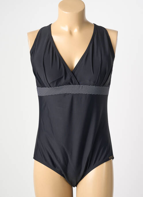 Maillot de bain 1 pièce stretch haut soutien-gorge moulé noir LAGON BLEU femme