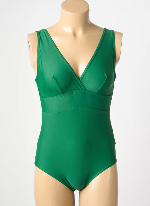 Maillot de bain 1 pièce stretch vert LAGON BLEU femme