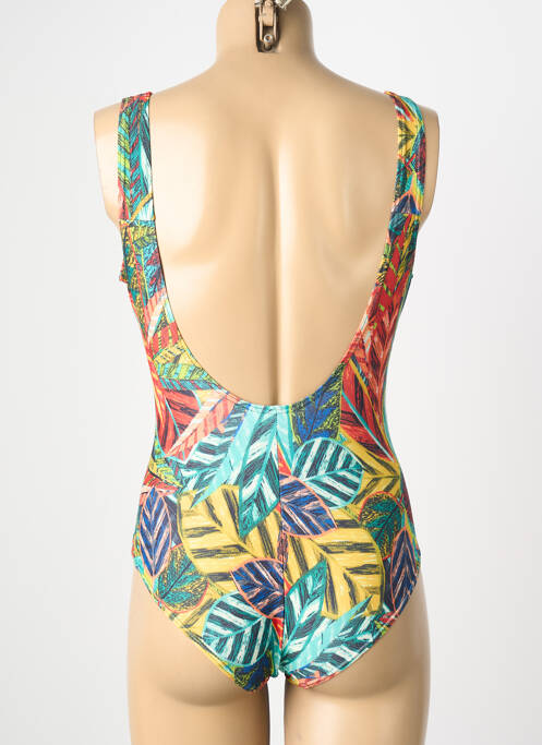 Maillot de bain 1 pièce imprimé fantaisie haut soutien-gorge moulé vert LAGON BLEU femme