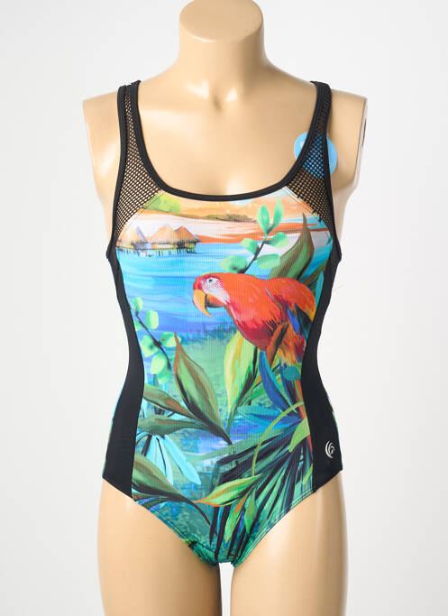 Maillot de bain 1 pièce imprimé fantaisie noir OLYMPIA fille