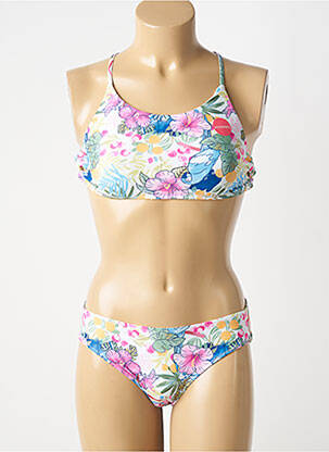 Maillot de bain 2 pièces bretelles élastiquées ajustables blanc SEAFOLLY fille