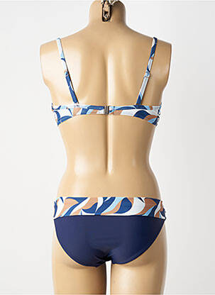 Maillot de bain 2 pièces stretch haut soutien-gorge emboitant bleu COCO SAINT TROPEZ femme