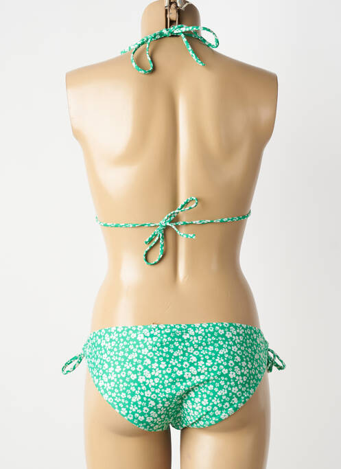 Maillot de bain 2 pièces stretch haut triangles vert PROTEST femme