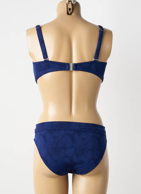 Maillot de bain 2 pièces stretch haut soutien-gorge emboitant bleu SUN PLAYA femme