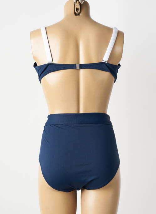 Maillot de bain 2 pièces stretch haut soutien-gorge emboitant bleu SUN PLAYA femme