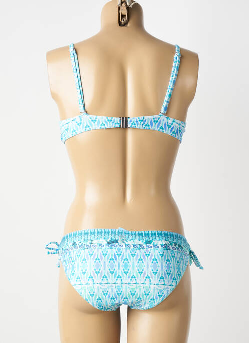 Maillot de bain 2 pièces stretch haut soutien-gorge moulé bleu OLYMPIA femme