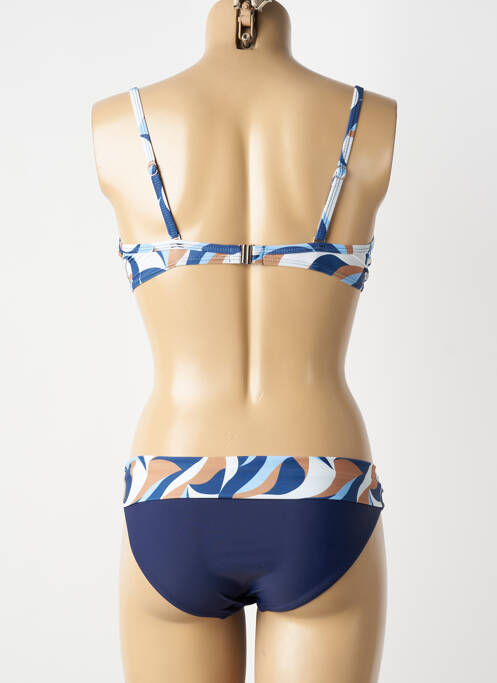 Maillot de bain 2 pièces stretch haut soutien-gorge emboitant bleu COCO SAINT TROPEZ femme