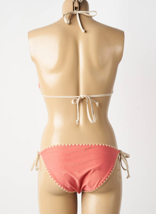 Maillot de bain 2 pièces stretch haut triangles orange LAGON BLEU femme