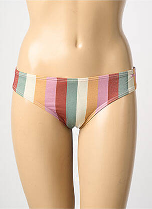 Bas de maillot de bain imprimé rayures culotte rose PROTEST femme