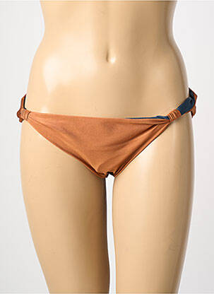 Bas de maillot de bain tissage satiné culotte marron RIO DE SOL femme