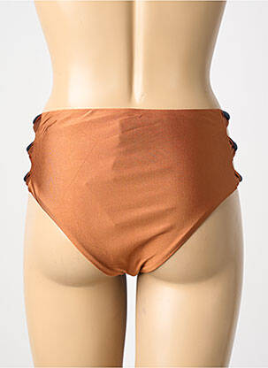 Bas de maillot de bain effet matière satinée culotte marron RIO DE SOL femme