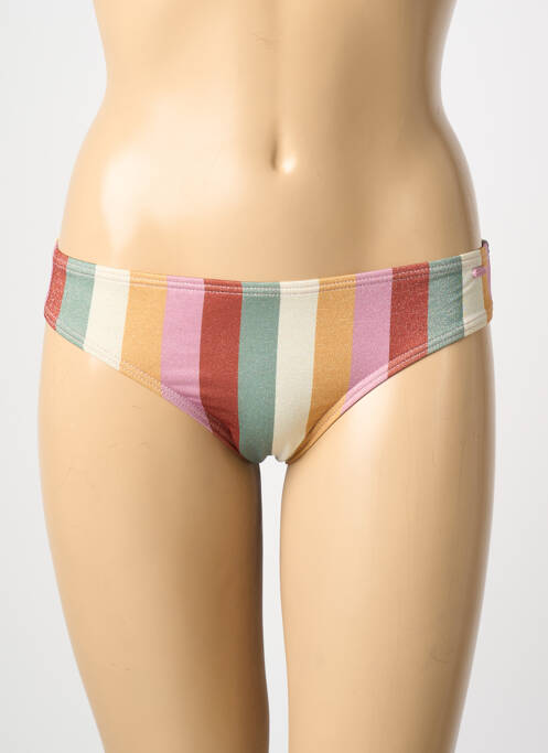 Bas de maillot de bain imprimé rayures culotte rose PROTEST femme