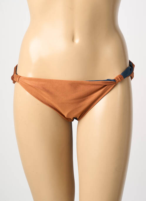 Bas de maillot de bain tissage satiné culotte marron RIO DE SOL femme