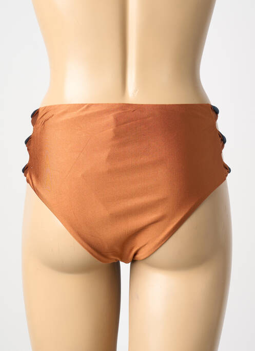 Bas de maillot de bain effet matière satinée culotte marron RIO DE SOL femme