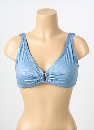 Haut de maillot de bain stretch haut soutien-gorge moulé bleu TESSY femme