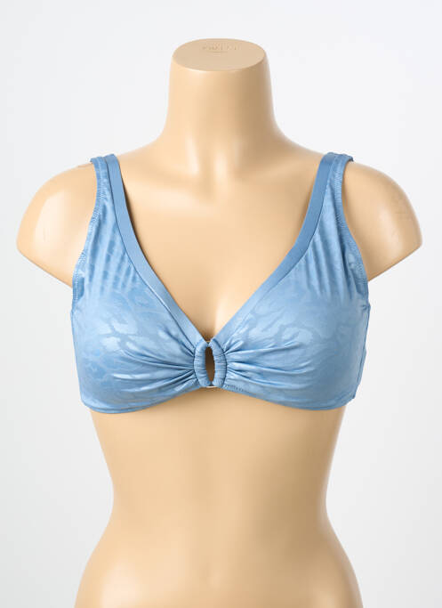 Haut de maillot de bain stretch haut soutien-gorge moulé bleu TESSY femme