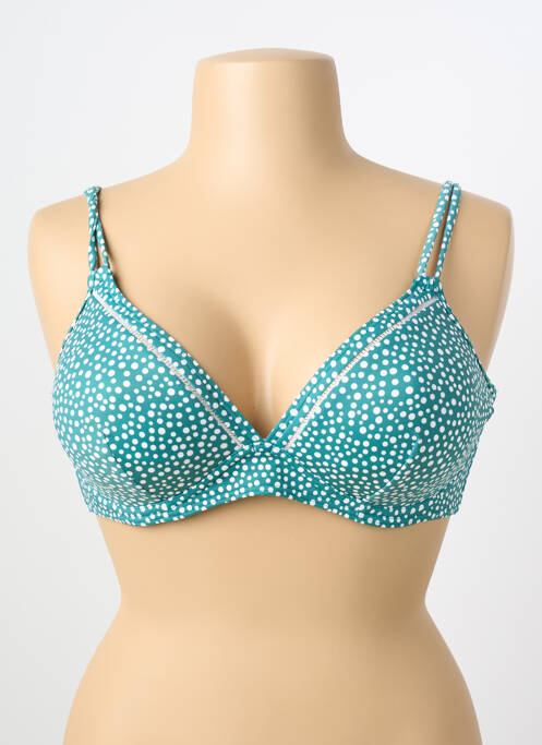 Haut de maillot de bain stretch haut soutien-gorge emboitant bleu OLYMPIA femme