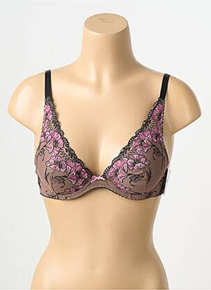 Soutien-gorge effet matière satinée haut soutien-gorge moulé marron AUBADE femme