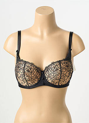 Soutien-gorge effet matière satinée haut soutien-gorge moulé noir KARL LAGERFELD X AUBADE femme