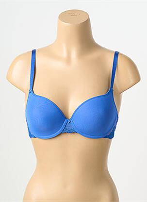 Soutien-gorge effet matière satinée haut soutien-gorge moulé bleu PASSIONATA femme