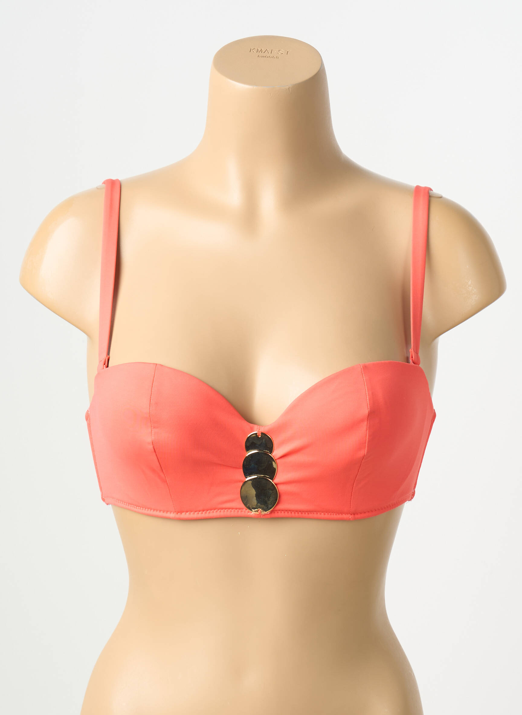 Haut de maillot de bain bretelles élastiquées ajustables haut soutien-gorge balconnet orange SIMONE PERELE femme
