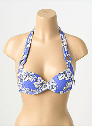 Haut de maillot de bain stretch haut soutien-gorge push-up bleu AUBADE femme