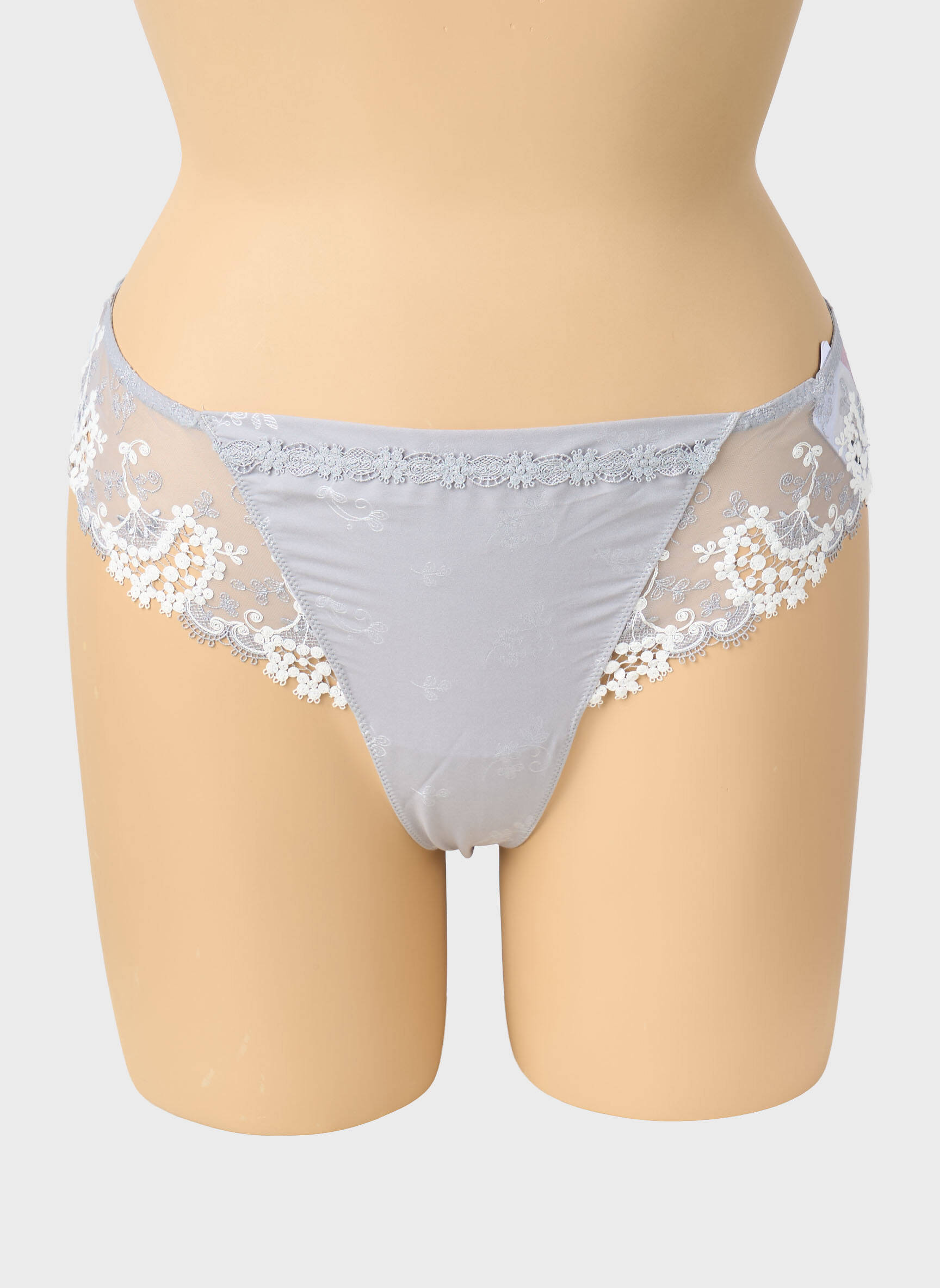 Tanga tulle transparent gris SIMONE PERELE femme