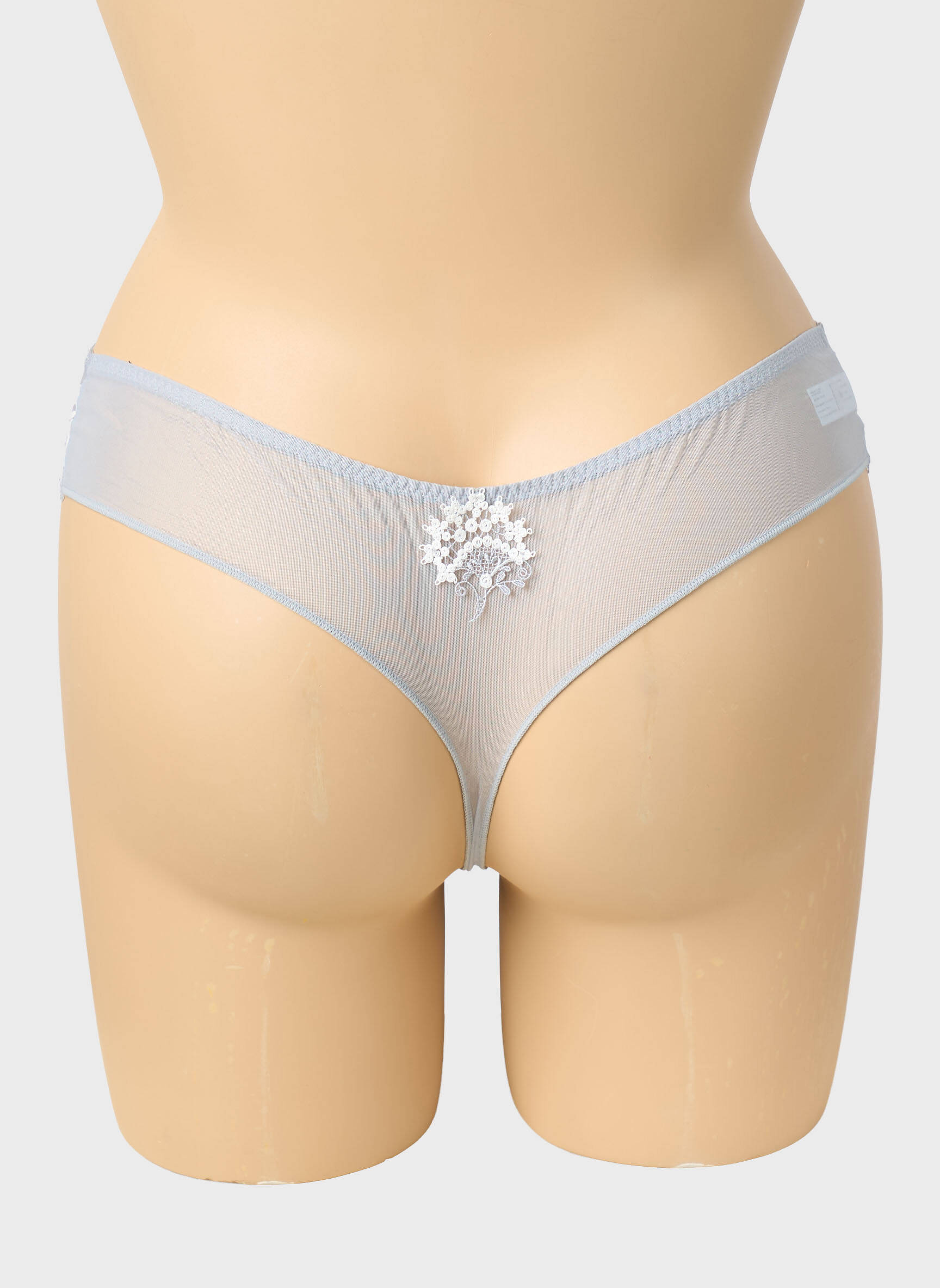 Tanga tulle transparent gris SIMONE PERELE femme