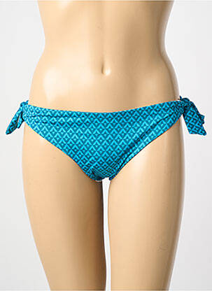 Bas de maillot de bain tissage satiné bikini bleu SIMONE PERELE femme