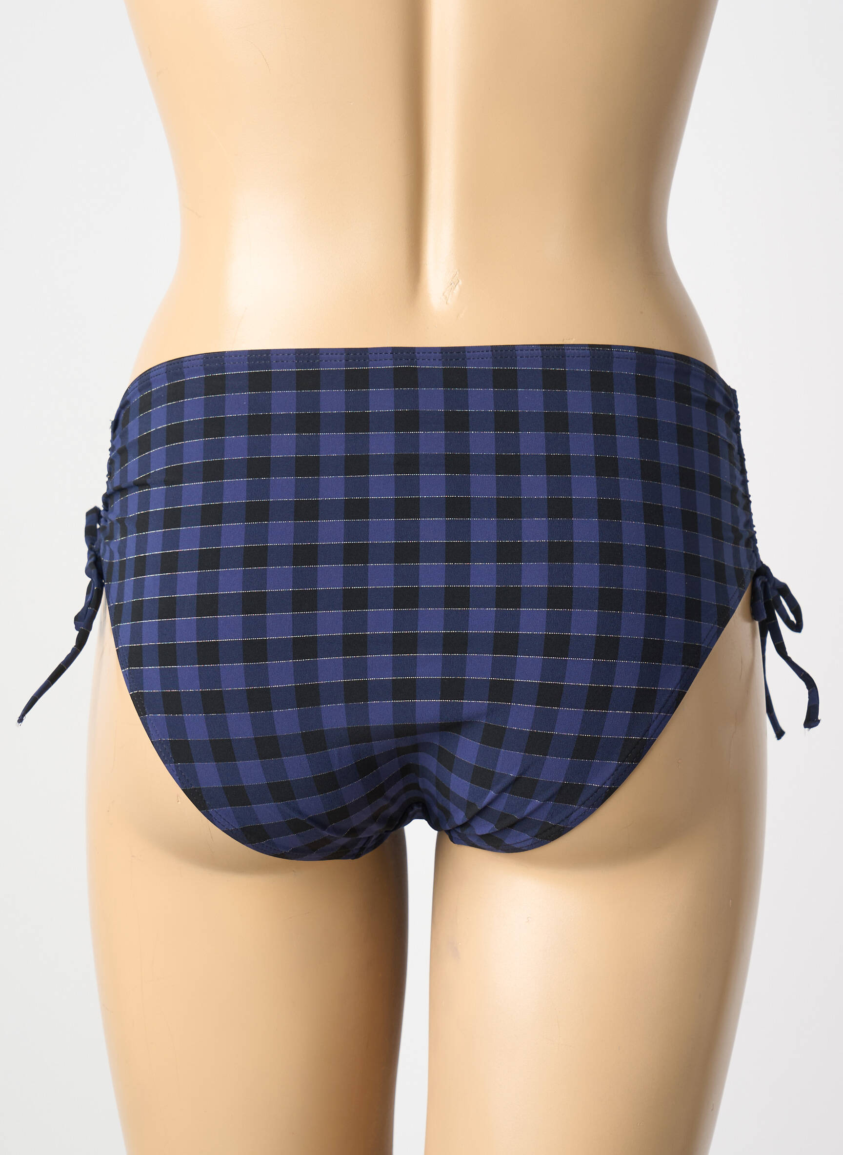 Bas de maillot de bain effet matière satinée culotte bleu SIMONE PERELE femme