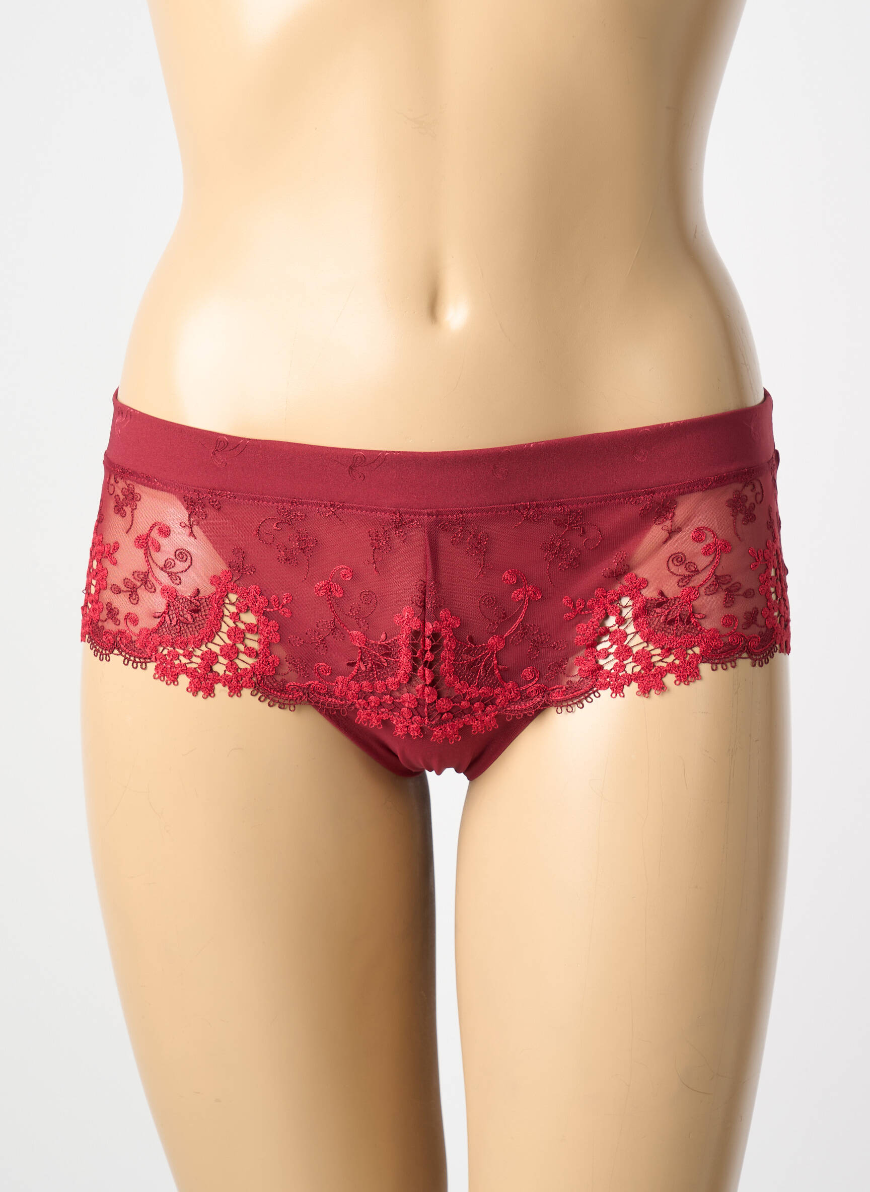 Shorty effet matière satinée rouge SIMONE PERELE femme