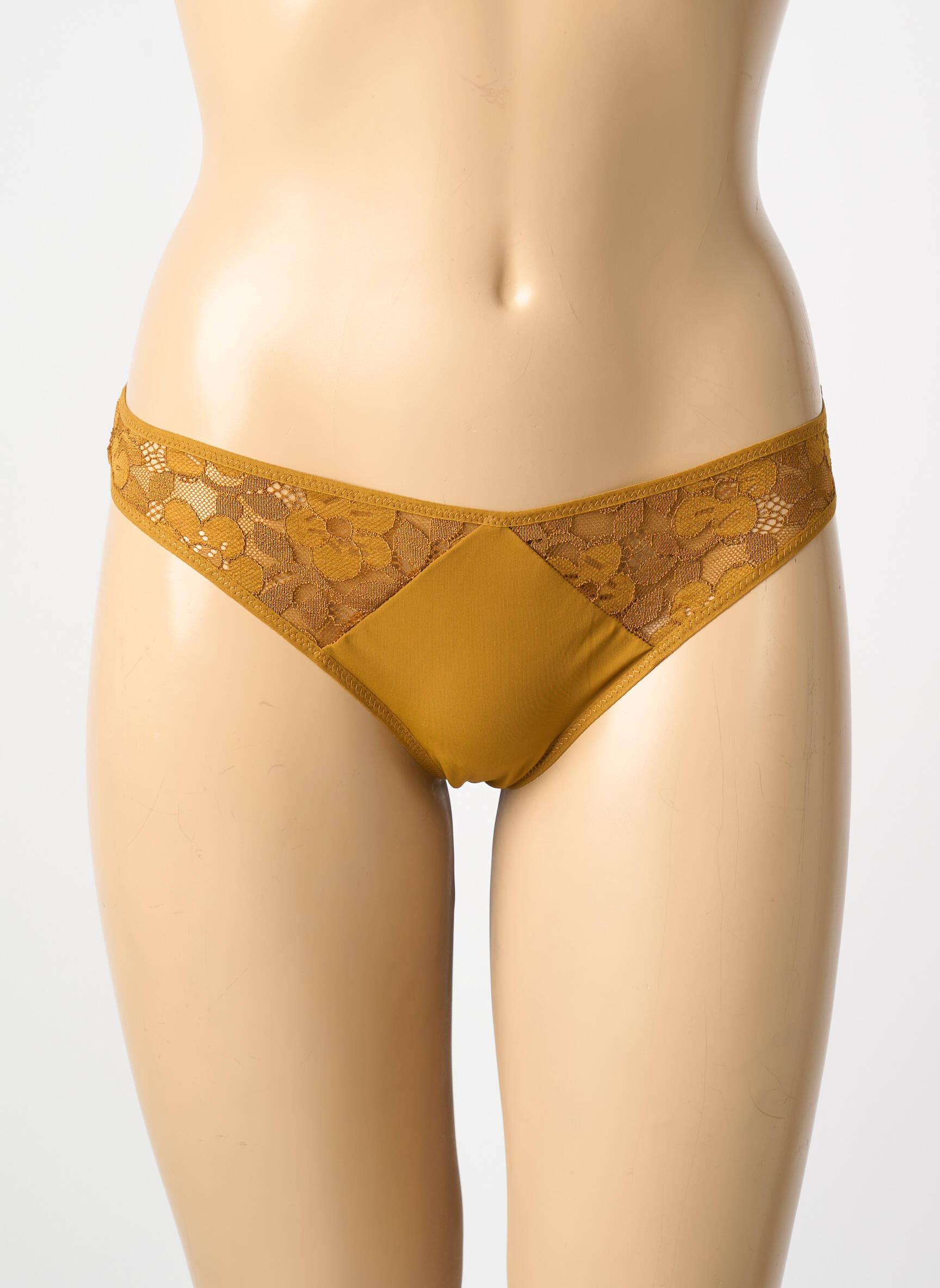 Tanga tissage dentelle jaune SIMONE PERELE femme